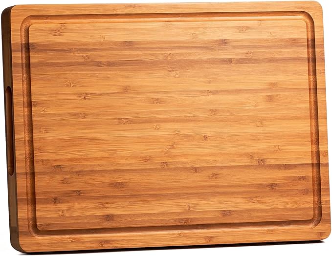 Allsum Bamboo Cutting Boards for Kitchen, 1" Extra Thick Wood Butcher Block, Heavy Duty Wooden Chopping Block, Charcuterie Boards & Cheese Platter by ALLSUM