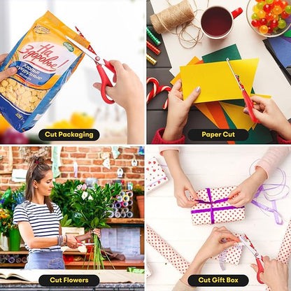 iBayam All Purpose Scissors for Construction Scrapbook Kraft Craft Paper, Gifts Wrapping Packing Paper Cutter Tool, 3 Pack Ultra Sharp 8" Thick Blade Comfort-Grip Scissors for Moving Package Supplies - Image 5