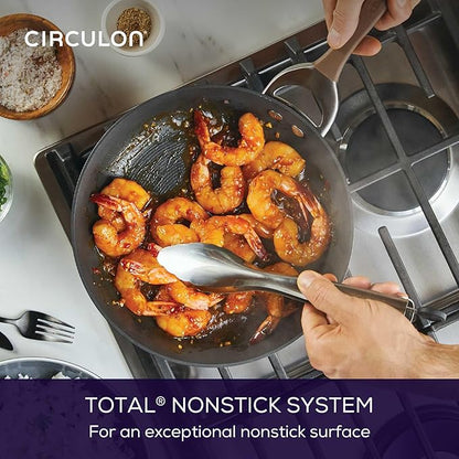 Circulon Symmetry Dishwasher Safe Hard Anodized Nonstick Cookware Pots and Pans Set, 11-Piece, Chocolate - Image 3