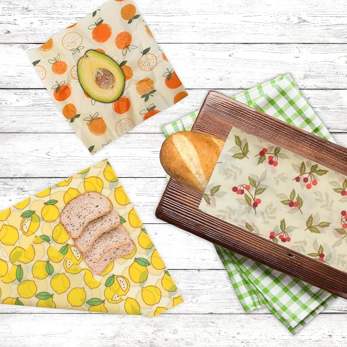 Reusable Beeswax Wrap - 9 Pack Beeswax Wraps for Food, Eco-Friendly Beeswax Food Wraps, Bread Sandwich Wrapper - Organic, Sustainable, Zero Waste, Reusable Plastic-Free Food Storage Wrap, 1XL, 3M, 5S - Image 6