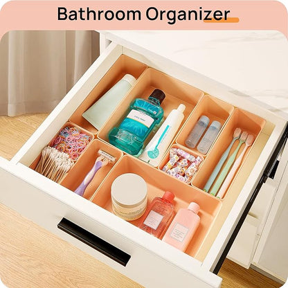 Vtopmart 25 PCS Plastic Drawer Organizers Set, 4-Size Versatile Bathroom and Vanity Drawer Organizer Trays, Storage Bins for Makeup, Bedroom, Kitchen Gadgets Utensils and Office - Image 5