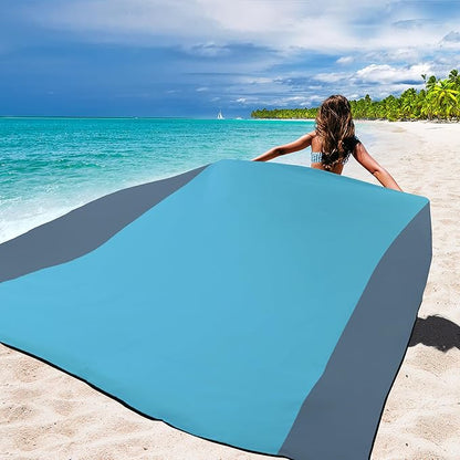 WIWIGO Beach Blanket Waterproof Sandproof Beach Mat 79" X 83"/10'x9'for 2-8 Adults Quick Drying Outdoor Picnic Mat Beach Accessories for Travel, Camping, Hiking - Image 4