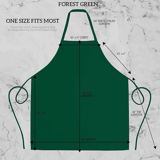 GREEN LIFESTYLE 12 Pack Professional Chef Apron – Grilling Aprons for Men, Waterproof Cooking Aprons for BBQ, Work or Restaurant Use, Kitchen Aprons for Women – Green, No Pockets - Image 2