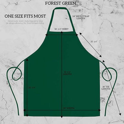 GREEN LIFESTYLE 12 Pack Professional Chef Apron – Grilling Aprons for Men, Waterproof Cooking Aprons for BBQ, Work or Restaurant Use, Kitchen Aprons for Women – Green, No Pockets - Image 2