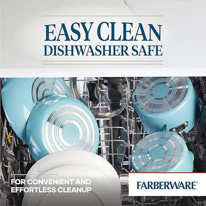 Farberware Cookstart DiamondMax Nonstick Frying Pans/Skillet Set, Dishwasher Safe, 8.25 Inch and 10 Inch, Aqua - Image 6