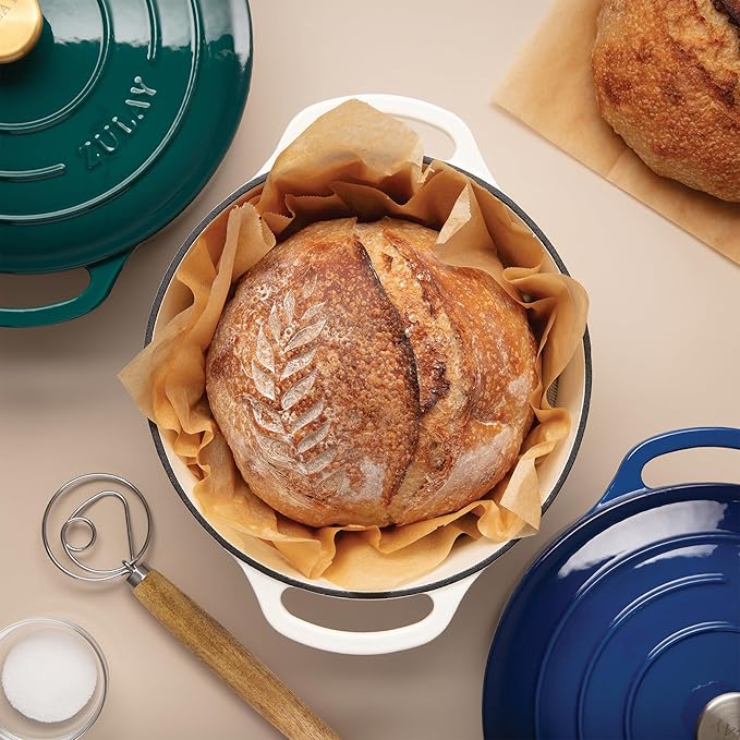 Zulay Kitchen 13-Inch Danish Dough Whisk - Stainless Steel Wooden Whisk with Dough Hook - Sourdough Whisk for Bread, Pizza, Pastry, Cake Batter & More - 2 Pack Acacia - Image 4