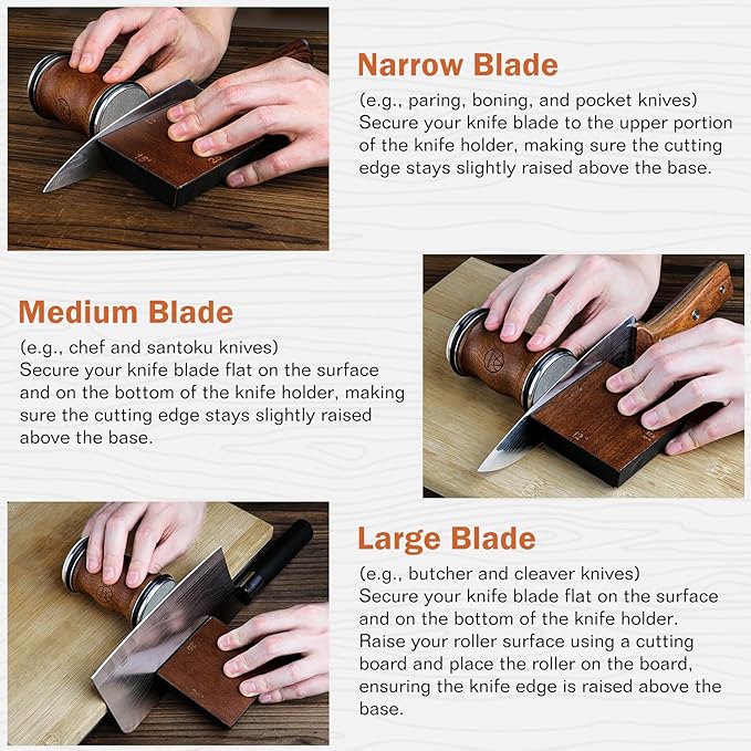 Rolling Knife Sharpener Tool Kit, Multi-Angle Magnetic Roller Sharpeners for Kitchen Knives, Diamond&Ceramic Knife Sharpening System Set, Offers 12&15&20&25 Degree Sharpening - Image 5