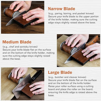 Rolling Knife Sharpener Tool Kit, Multi-Angle Magnetic Roller Sharpeners for Kitchen Knives, Diamond&Ceramic Knife Sharpening System Set, Offers 12&15&20&25 Degree Sharpening - Image 5