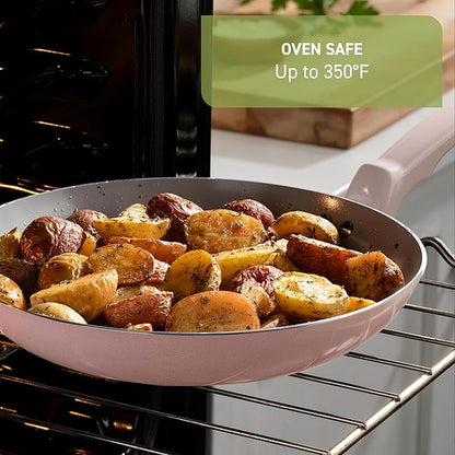 T-fal Refresh Ceramic Nonstick Ceramic Frying Pan with Lid 5 Qt, Cookware, Stay-Cool Handle, Skillet, Pots and Pans, Sand Beige - Image 6