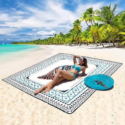 WIWIGO Beach Blanket Waterproof Sandproof Beach Mat 79" X 83"/10'x9'for 2-8 Adults Quick Drying Outdoor Picnic Mat Beach Accessories for Travel, Camping, Hiking - Image 5