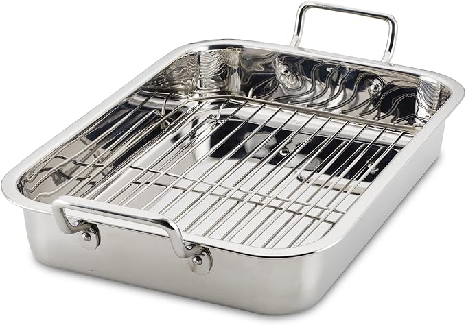 Farberware Classic Traditions Stainless Steel Roaster/Roasting Pan with Rack, 17 Inch x 12.25 Inch - Image 14