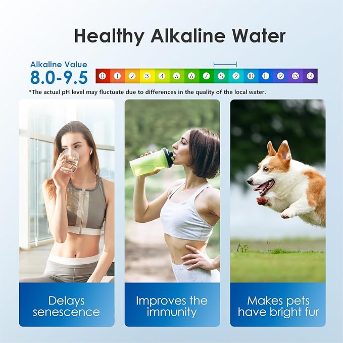 Waterdrop Slim Alkaline Water Filter Dispenser, Large 35-Cup, Up to PH 9.5, Healthy, Clean & Toxin-Free Mineralized Alkaline Water, 100-Gallon, BPA Free, Black (1 Filter Included) - Image 3