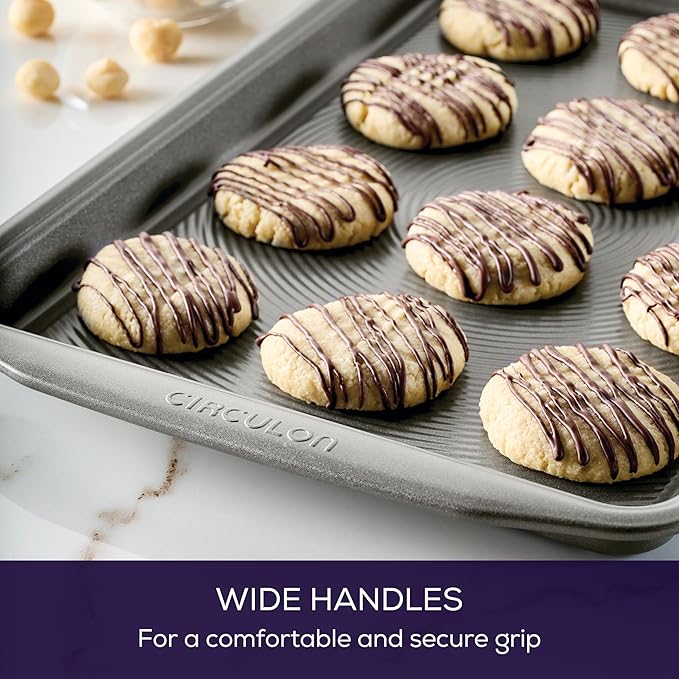 Circulon Bakeware Nonstick Cookie Pan Set, Cookie Sheets for Baking, 2-Piece, Gray - Image 7