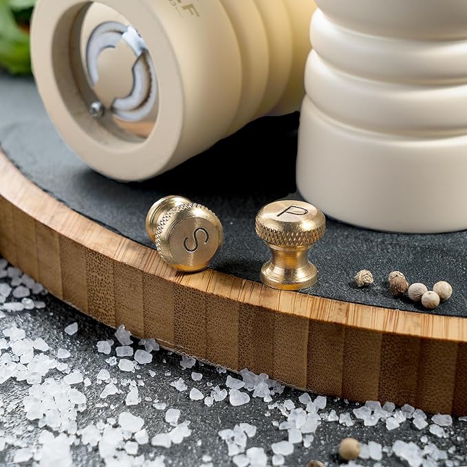 BILL.F Salt and Pepper Grinder Wooden Pepper Mill Grinder White Salt Pepper Shakers Set of 2 with Adjustable Ceramic Rotor- 7 Inch - Image 7