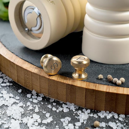 BILL.F Salt and Pepper Grinder Wooden Pepper Mill Grinder White Salt Pepper Shakers Set of 2 with Adjustable Ceramic Rotor- 7 Inch - Image 7