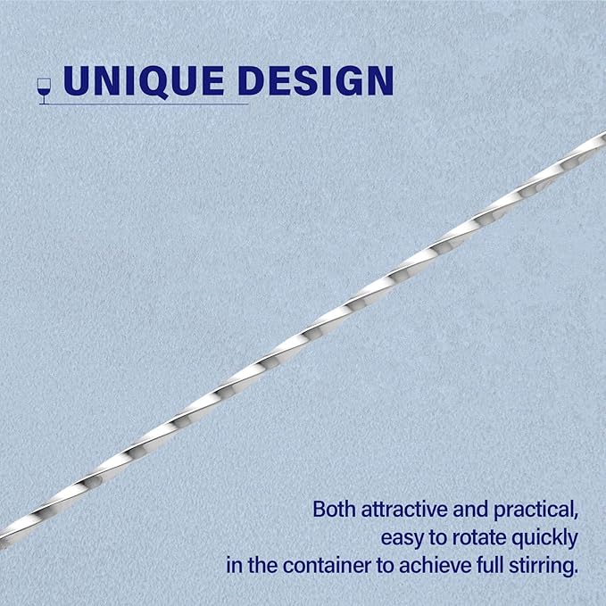 Briout Bar Spoon Cocktail Mixing Stirrers for Drink, Stainless Steel 12 Inches Long Handle, Silver 2 Pieces - Image 4