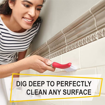 Scrub Brush Set of 3pcs - Cleaning Shower Scrubber with Ergonomic Handle and Durable Bristles - Grout Cleaner Brush - Scrub Brushes for Cleaning Bathroom, Shower, Tile, Kitchen, Floor, Bathtub, Floor - Image 5