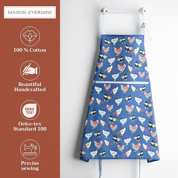 Maison d' Hermine 100% Cotton Apron for women with Pocket Kitchen Chef Apron for Men Cooking Mothers Day Gifts - Image 2