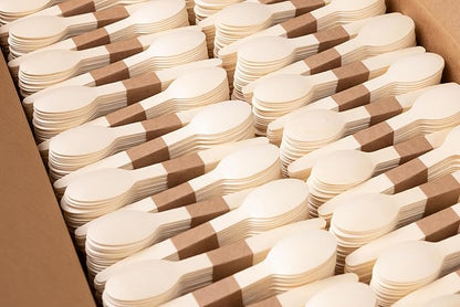 Disposable Wooden Cutlery Set - 100% Home Compostable - 2000 Spoons 6.5", Bamboo Utensils Alternative, Eco-Friendly, Organic, Sustainable and Carbon Neutral Certified - Image 2