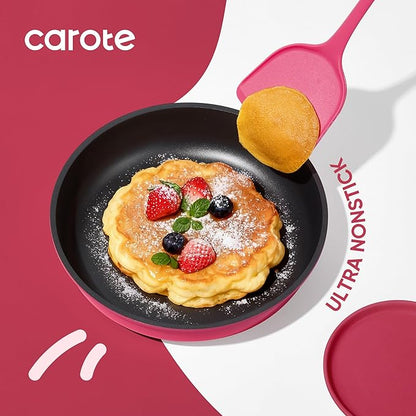 CAROTE 15pcs Pots and Pans Set Non Stick, Cookware Set Non Toxic with Detachable Handle, Induction Kitchen Cooking Set, Dishwasher/Oven Safe, RV/Camping Cookware - Image 3