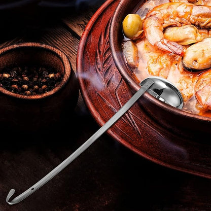 meekoo Stainless Steel Ladle Soup Handle Ladle with Pouring Rim for Kitchen Cooking Soup Sauce - Image 6