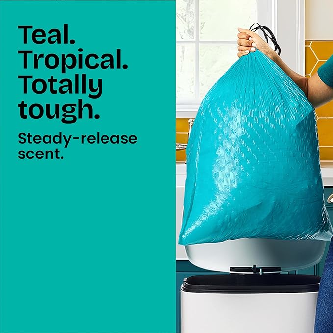 Glad ForceFlex MaxStrength Kitchen Trash Bags, 13 Gal, Bahama Bliss Febreze, 90 Ct (Pack May Vary) - Image 3
