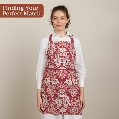 Maison d' Hermine 100% Cotton Apron for women with Pocket Kitchen Chef Apron for Men Cooking Mothers Day Gifts