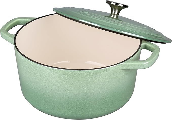 VORRINGARD Enameled Cast Iron Dutch Oven Pot with Lid, for Bread Baking, Round Bread Oven- include Sourdough Bread Baking Supplies set, 4.5QT, Sage Green - Image 5