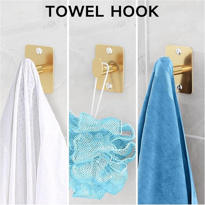 Bathroom Accessories Set, KLJKPA 4 Pieces Gold Bathroom Hardware Set, 24 inch Towel Bar, Towel Racks for Bathroom, Robe Towel Hooks, Toilet Paper Holder Wall Mounted - Image 5