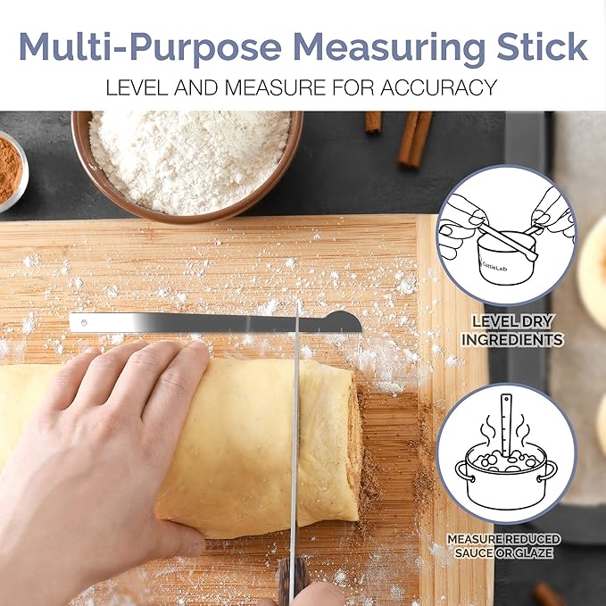 CuttleLab 22-Piece Stainless Steel Measuring Cups and Spoons Set, Tad Dash Pinch Smidgen Drop Mini Measuring Spoons, Measuring Stick Leveler, Measurement Conversion Chart Fridge Magnet, (Farmhouse) - Image 6