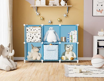 Portable Closet 6 Cube Closet Organizer and Storage Shelf Bookcase with Metal Hammer, Organizer Cabinet for Kids, Bedroom, Bathroom - Image 6
