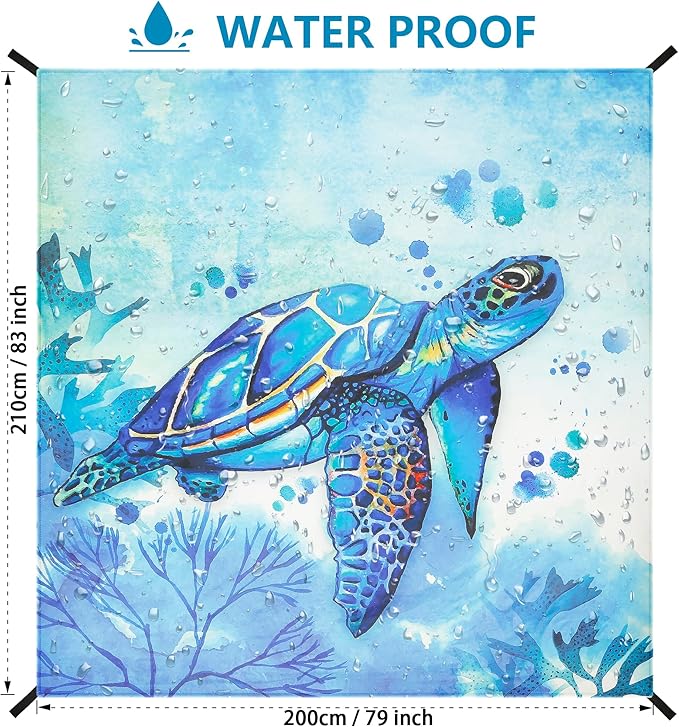 WIWIGO Beach Blanket Waterproof Sandproof Beach Mat 79" X 83"/10'x9'for 2-8 Adults Quick Drying Outdoor Picnic Mat Beach Accessories for Travel, Camping, Hiking - Image 2