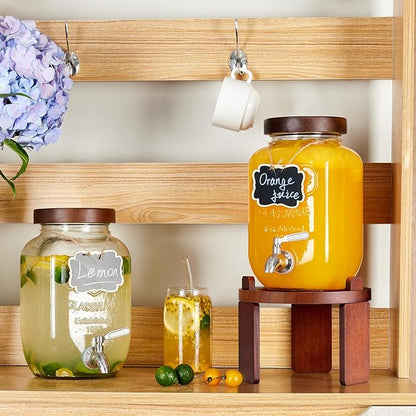1 Gallon Drink Dispenser for Parties,Glass Beverage Dispenser with Stand,Water Dispenser with 18/8 Stainless Steel Spigot,Lemonade Stand Dispenser for Fridge,Juice,Punch,Cocktails,Ice Tea & Sun Tea - Image 5