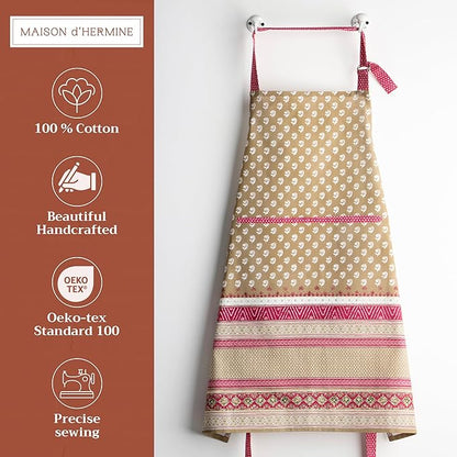 Maison d' Hermine 100% Cotton Apron for women with Pocket Kitchen Chef Apron for Men Cooking Mothers Day Gifts
