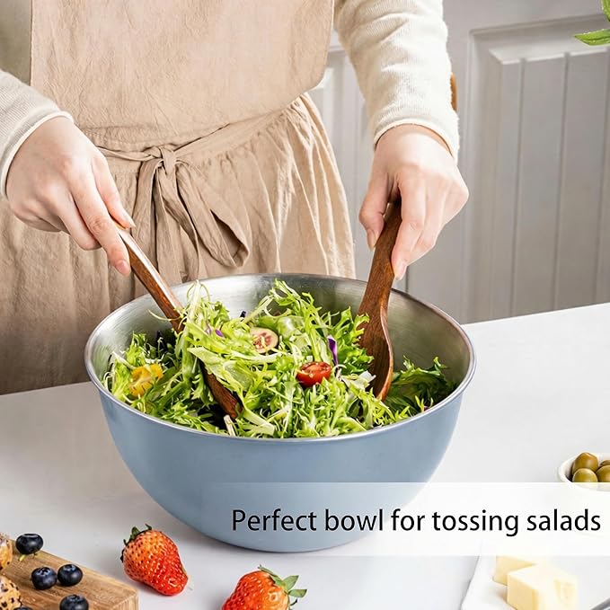 304 Stainless Steel Kitchen Colander Set, 3.5QT Colander with Handle and Bowl, 40 Mesh Fine Strainer, Fast Draining for Rice, Pasta, Fruits & Vegetables, Dishwasher Safe