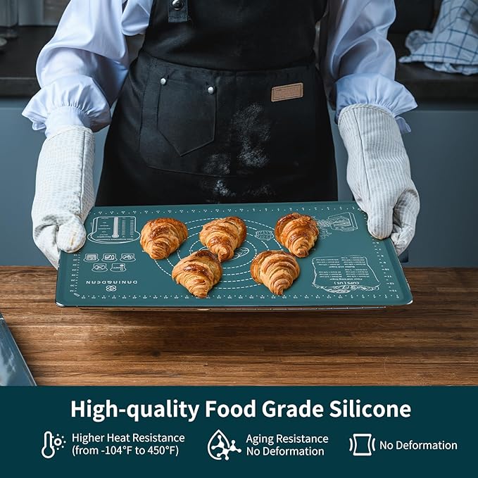 DANIA & DEAN [Pro Edition] 1.1mm Heavy-Duty Silicone Pastry Mat with 4.5mm Raised Edge, Exclusive Mom Theme 26"x16" Large Baking Mat for Rolling Dough, Non-Slip Spill-Proof Kneading Mat, Gift for Mom - Image 6