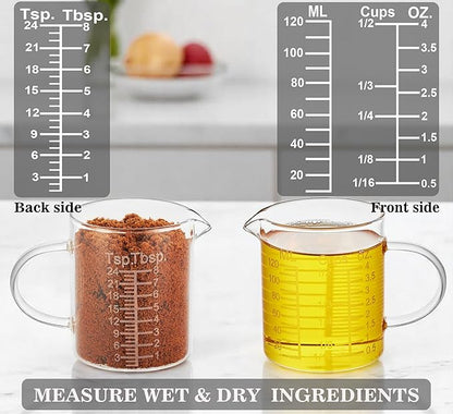 Ackers Etching Scale Measuring Glass -[Insulated handle | V-Shaped Spout]-Made of High Borosilicate Glass Measuring for Kitchen or Restaurant, Easy to Read, 120 ML (4 Oz) - Image 3