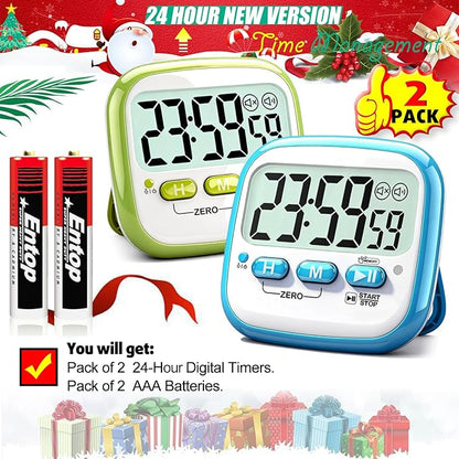 Antonki 2 Pack Classroom Timers for Kids Teachers, Magnetic Countdown Digital Kitchen Timer for Cooking, Study, Exercise, Games, Time Mangement - Loud/Silent Mode - Battery Included - Image 9