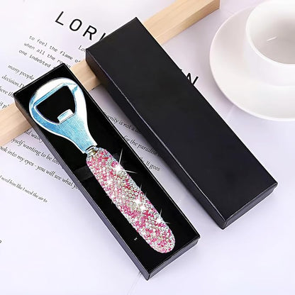Handcrafted Pink Crystal Bling Beer Opener – Sparkle Diamond Bottle Openers for Home Bar, Bartenders, Party, Wedding Gift, Glitter Accessory for Women & Men