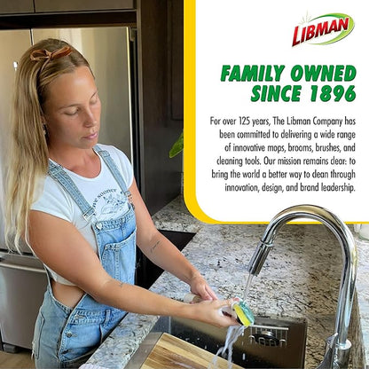 Libman Dishmatic I-Stand Dish Wand Kit, Kitchen Cleaning Scrub Brush with Handle and Soap Dispenser for Scrubbing and Washing Dishes, Refillable Standing Dispensing Scrubber Brushes, 3 Sponge Refills - Image 6