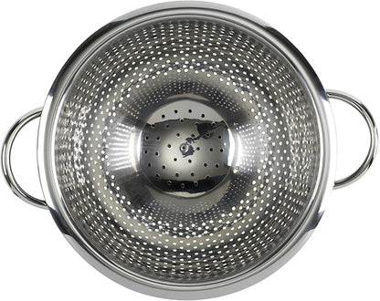 GoodCook Gourmet Colander, 5qt capacity, Stainless Steel with Handles and Elevated Pedestal Foot, Bold Black - Image 2