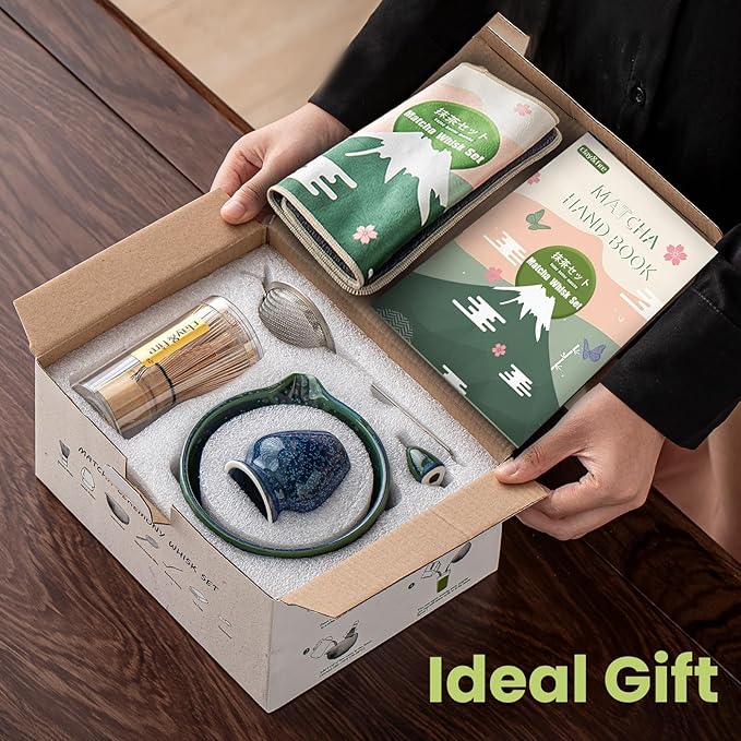 Clay&Fire Matcha Whisk Set，9 Pcs Ceramic Matcha Set, 15 OZ Matcha Bowl with Spout and Whisk for Friend, Ideal Gift for Matcha Lover（Starry） - Image 7