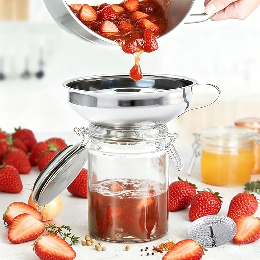 6 Pack Stainless Steel Canning Funnel for Filling Mason Jar with Mesh Strainer, Wide & Narrow Mouth Funnels for Kitchen Use, Filling Bottles & Dry Ingredients, Kitchen Gadgets Canning Supplies Kit - Image 5