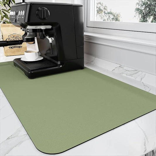 HotLive Coffee Mat - Absorbent Hide Stain Rubber Backed Dish Drying Mat for Kitchen Counter - Bar Mats for Countertops Accessories Fit Under Coffee Maker Espresso Machine by HotLive