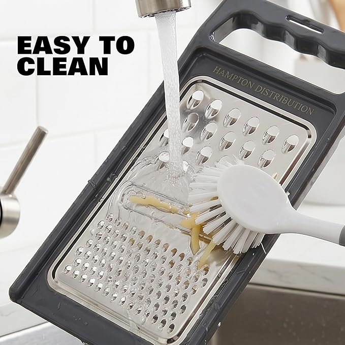 Cheese Grater with Handle, Stainless Steel, Cheese Shredder, Fruit and Vegetable Zester, Multifunction Kitchen Tool, Hampton Distribution - Image 7