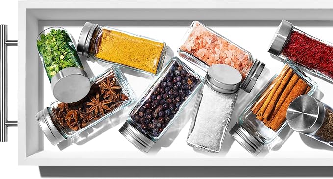 OXO Caddy, Spice Drawer Organizer, White | Good Grips | Compact | Pack of 4 - Image 3