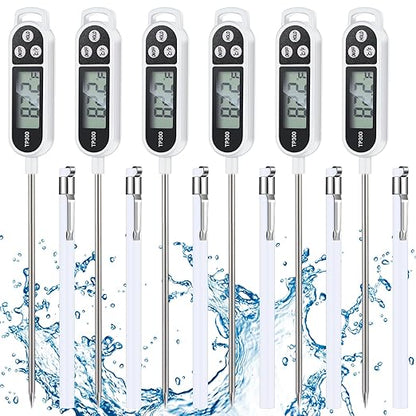 Copkim Meat Food Thermometer Food with Probe Water Liquid Instant Read Digital Thermometer Kitchen Cooking Supplies for Cooking BBQ Milk Yogurt(White)