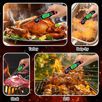 Meat Thermometer Digital, Instant Read Meat Thermometer with Backlight & Magnet for Kitchen, Beef, Grill, Turkey,IP67 Waterproof Cooking Thermometer - Image 3
