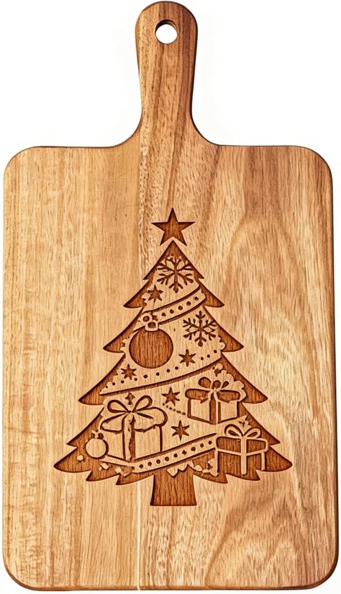ZeQi 6 PCS Acacia Wood Cutting Board with Handle (6PCS, 16"L x 9"W), Wooden Cutting Boards, Chopping Board, Charcuterie Board, Serving board for Cheese, Bread, Pizza, Vegetables & Fruits - Image 7