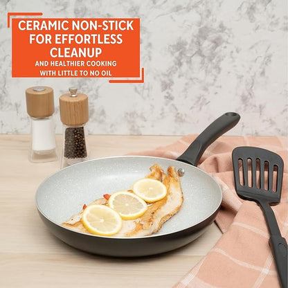 IMUSA 9.5" Premier Ceramic Nonstick Fry Pan with Cool Touch Handle, Matte Black - Image 4